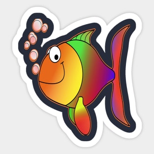 Happy fish fish color Sticker